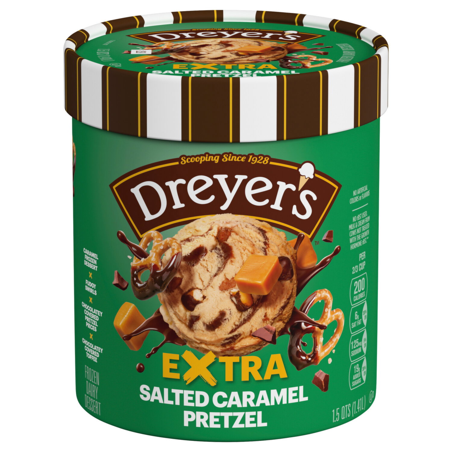Dreyer's Extra Salted Caramel Pretzel Frozen Dairy Dessert - Smart