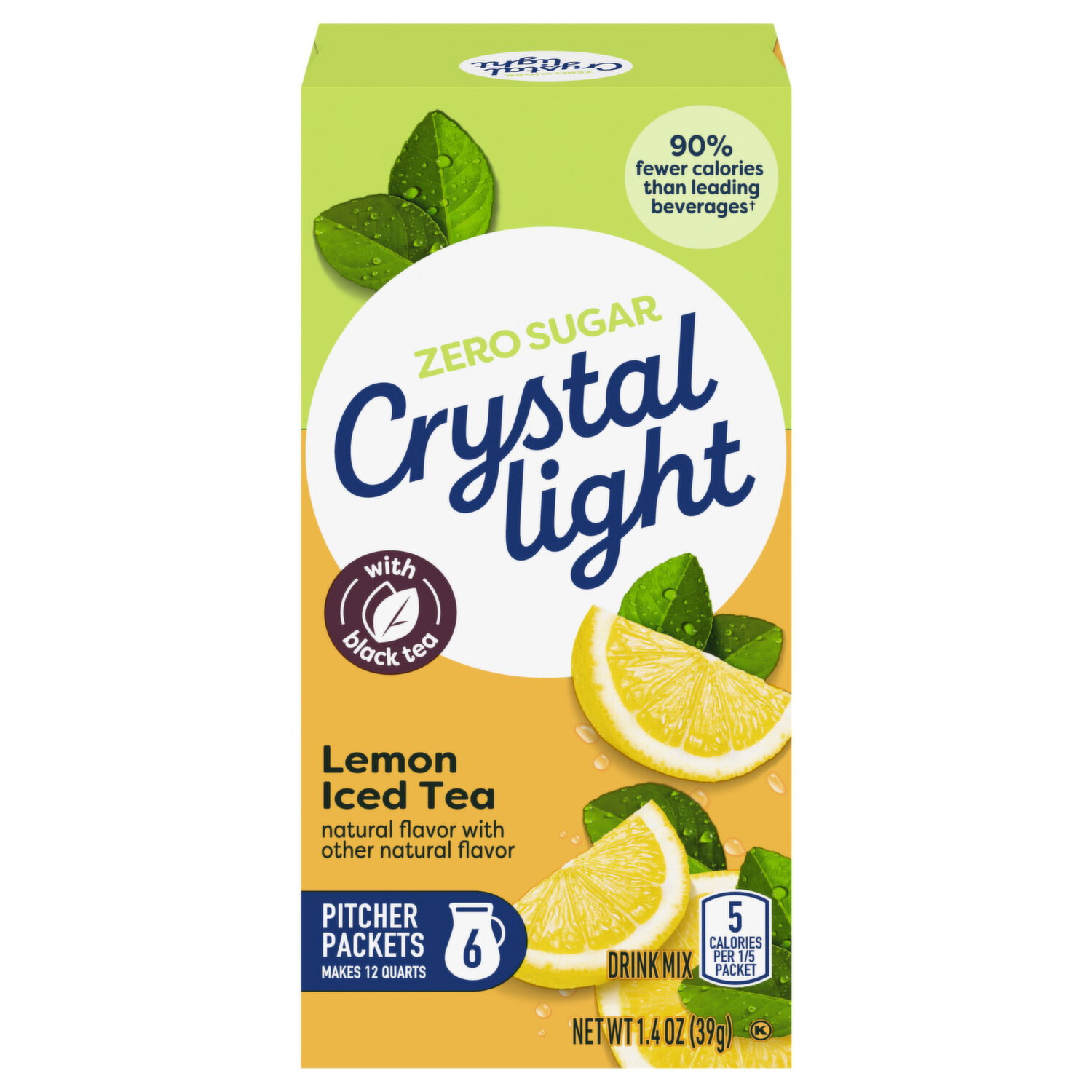 Crystal Light Zero Sugar Pitcher Packets Lemon Iced Tea Drink Mix