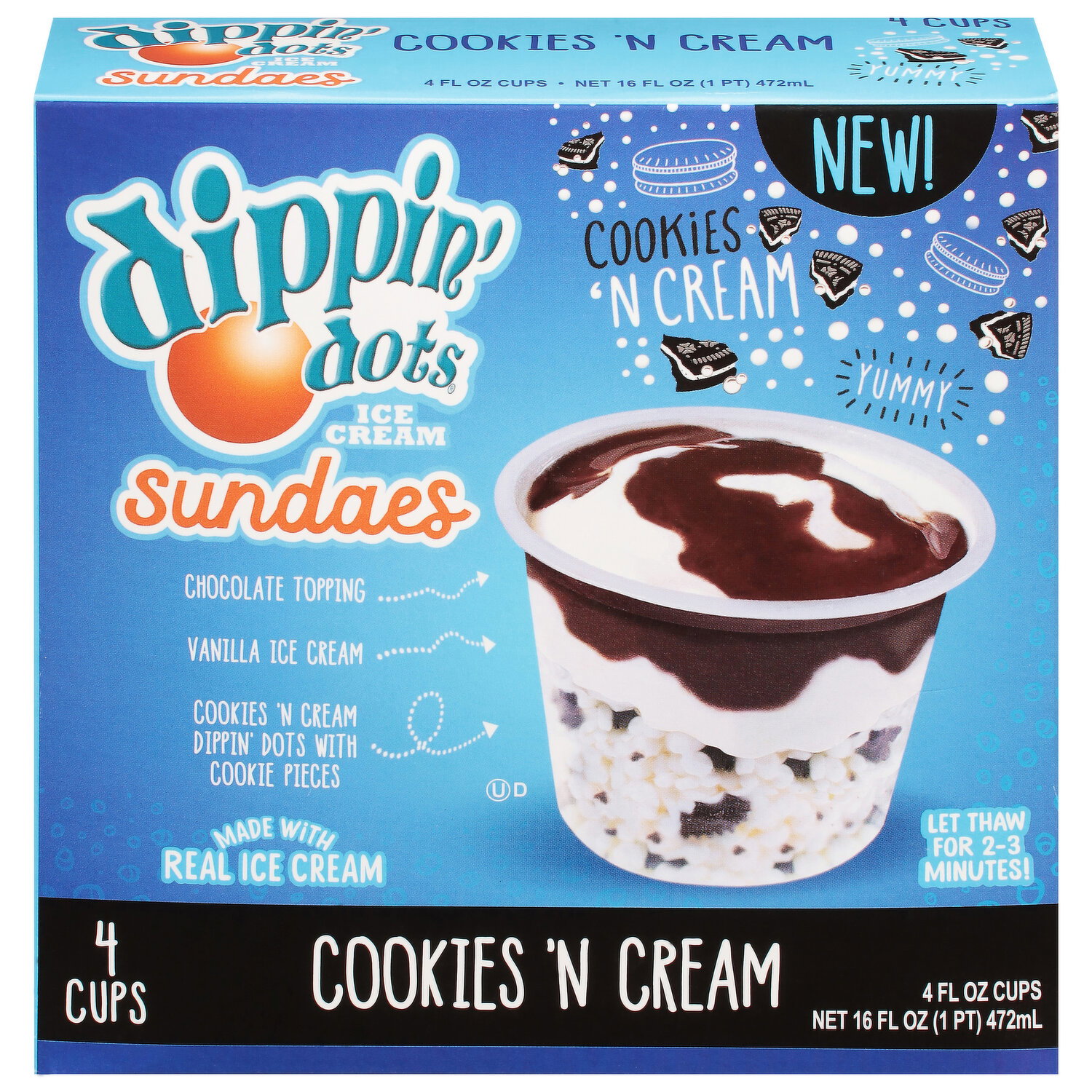 Dippin' Dots Cookies 'N Cream Ice Cream Sundaes - Smart & Final