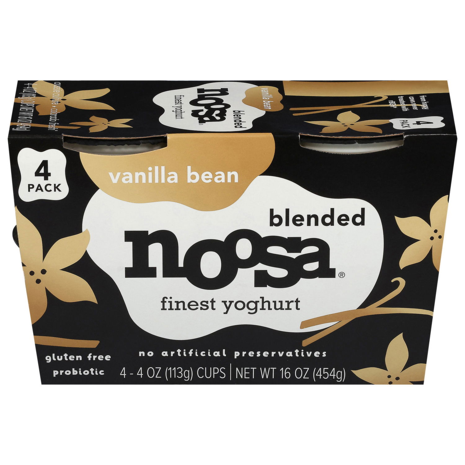 Noosa Finest Yoghurt, Vanilla Bean, Blended, 4 Pack - Smart & Final