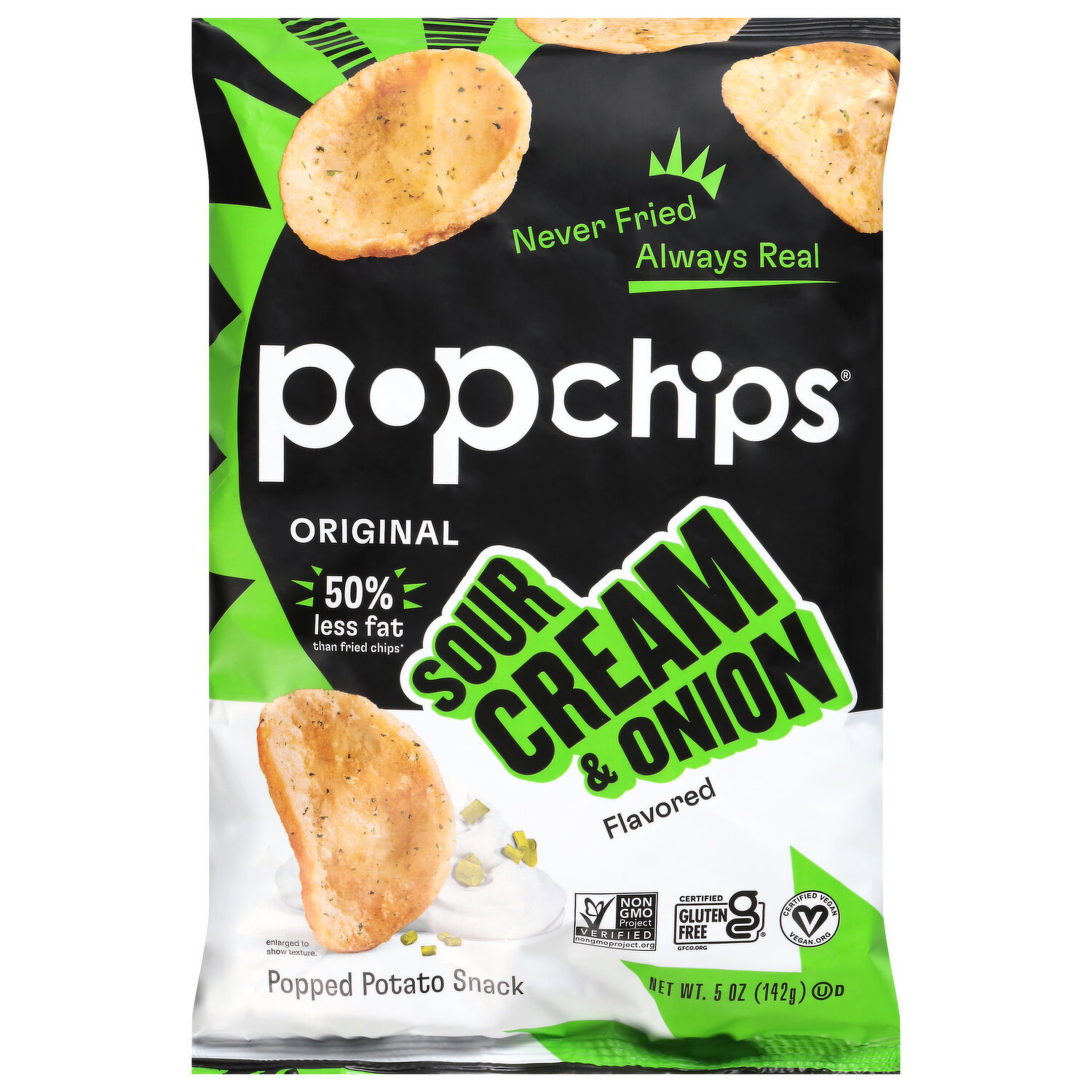 Popchips Original Popped Sour Cream & Onion Flavored Potato Snack