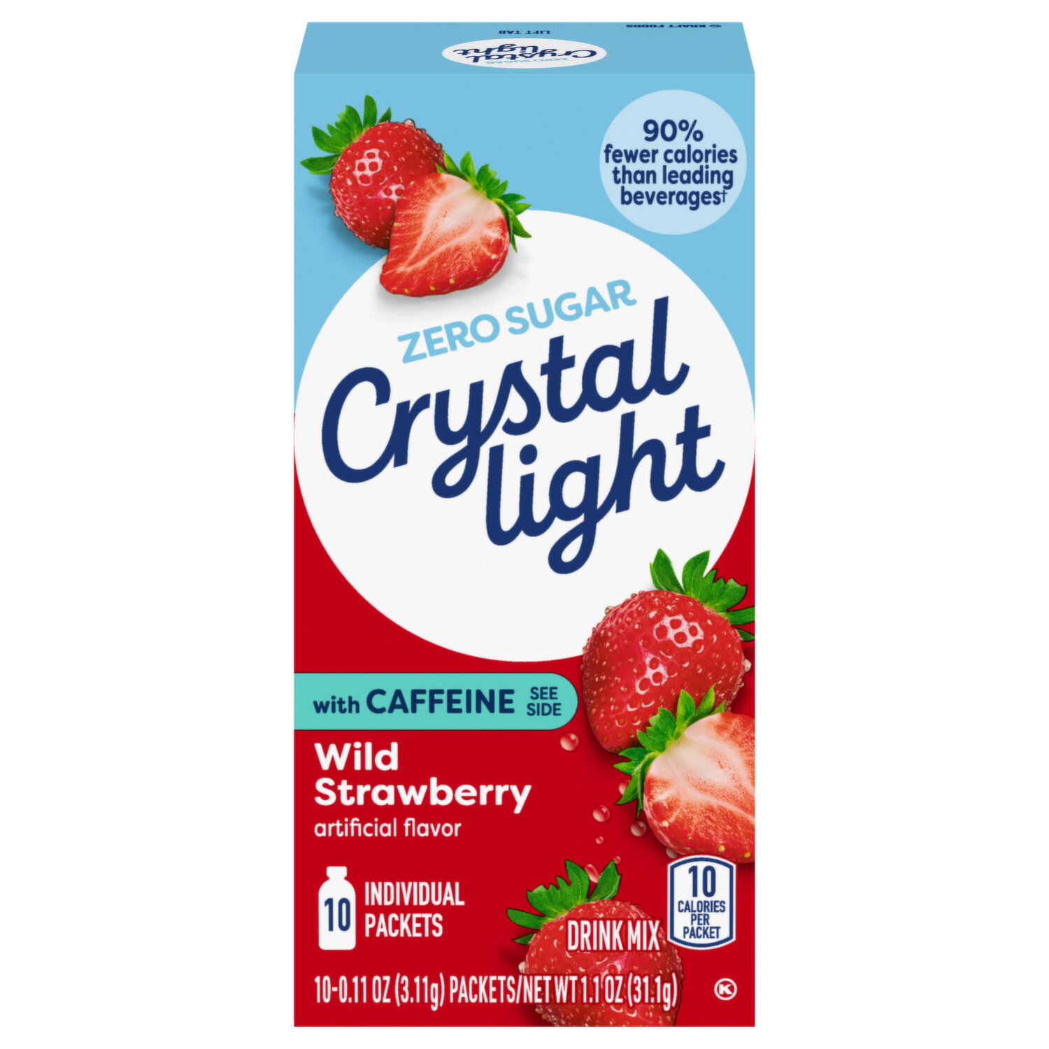Crystal Light Zero Sugar Packets Grape Drink Mix with Caffeine
