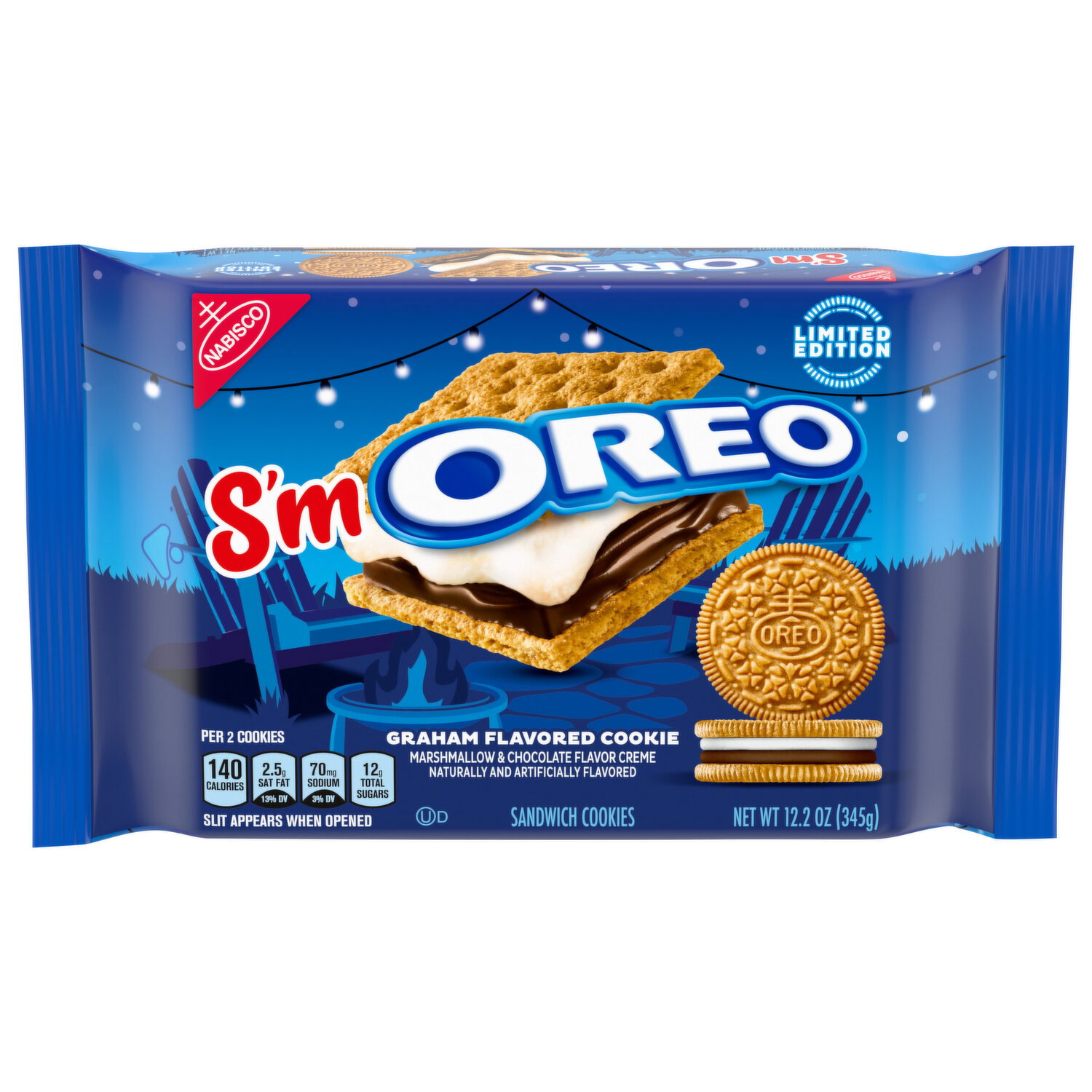 Oreo Sandwich Cookies, Graham Flavored, S