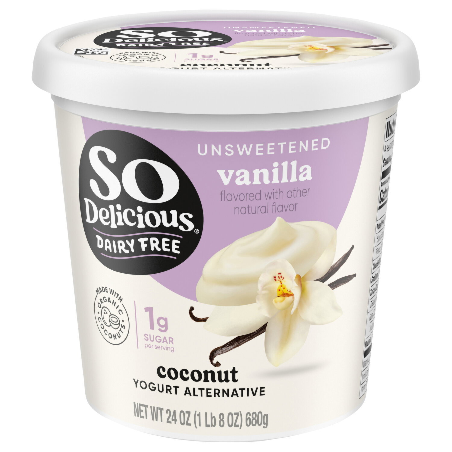 So Delicious Vanilla Dairy Free Vegan Unsweetened Coconut Milk
