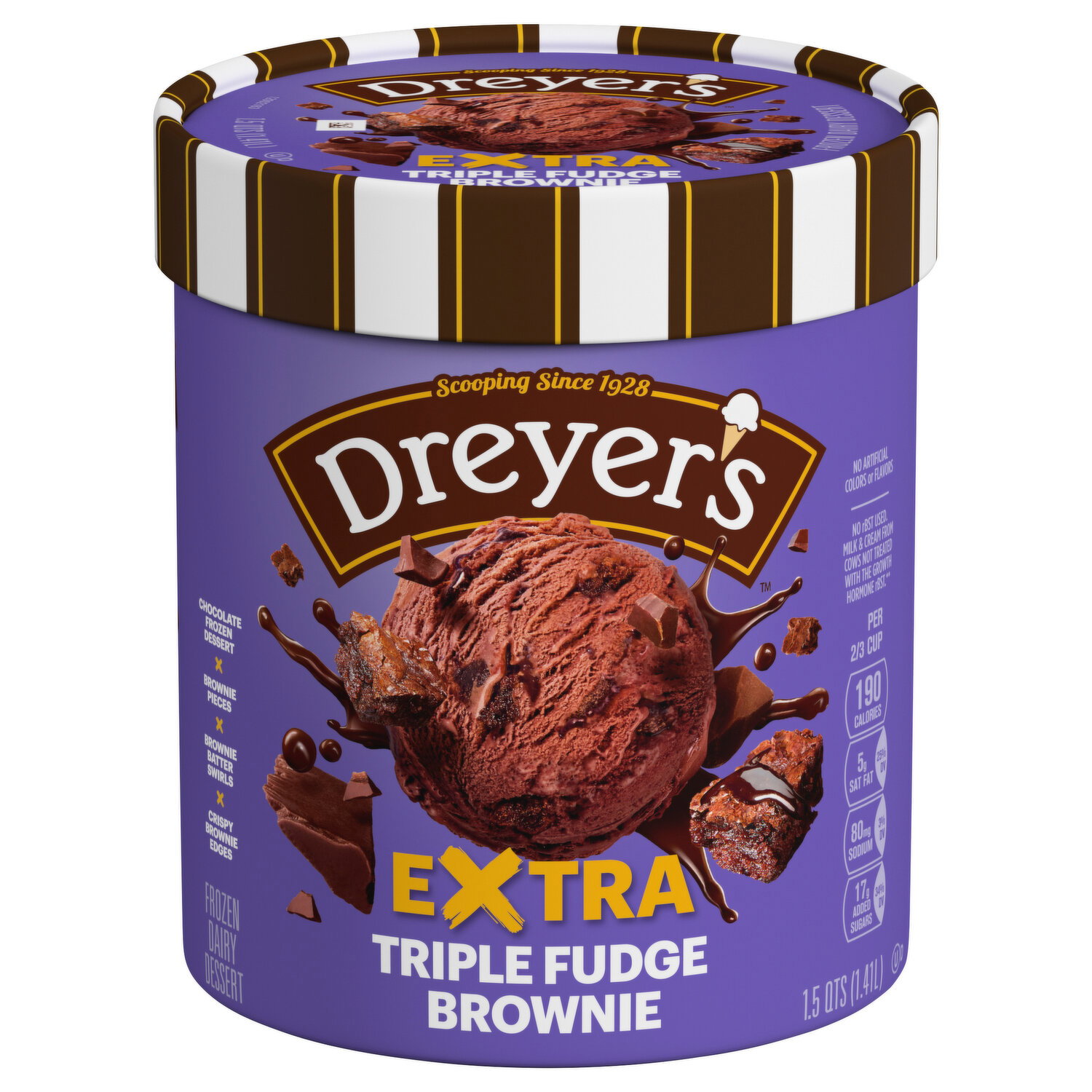 Dreyer's Frozen Dairy Dessert, Extra Triple Fudge Brownie - Smart