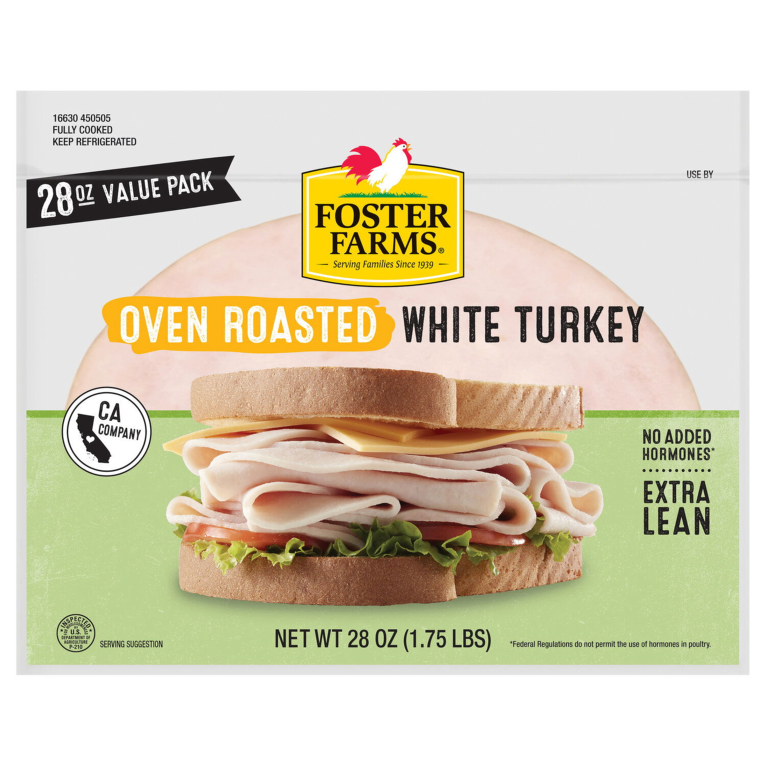 Foster Farms Sliced Oven Roasted White Turkey, Value Pack