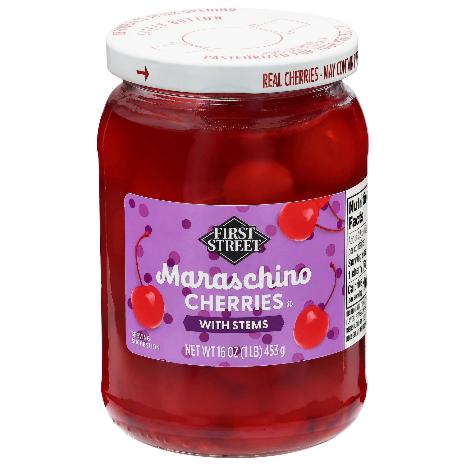 First Street Maraschino Cherries with Stems - Smart & Final