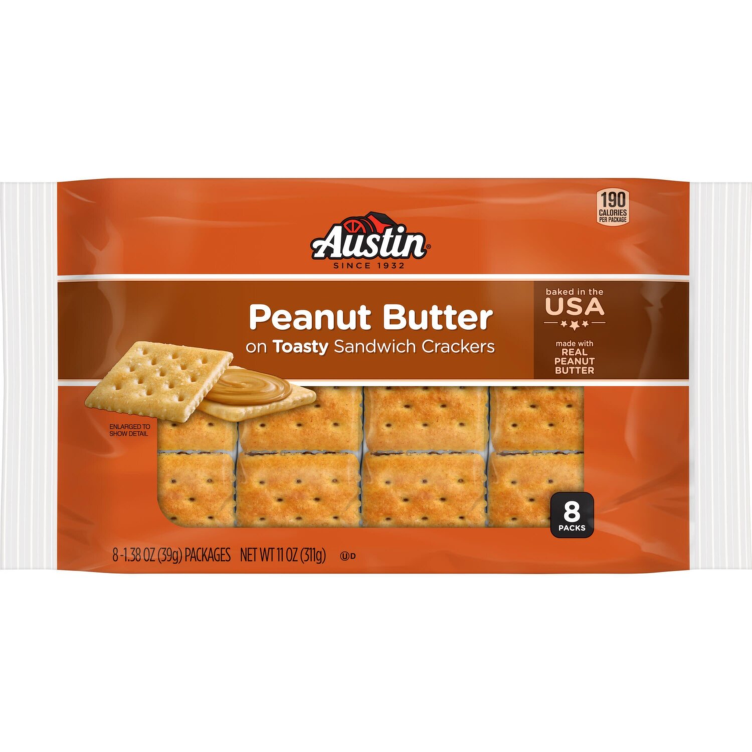 Austin Sandwich Crackers, Peanut Butter on Toasty - Smart