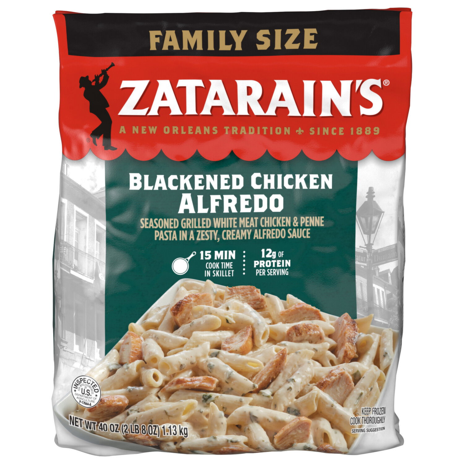 Zatarain's Family Size Frozen Blackened Chicken Alfredo - Smart