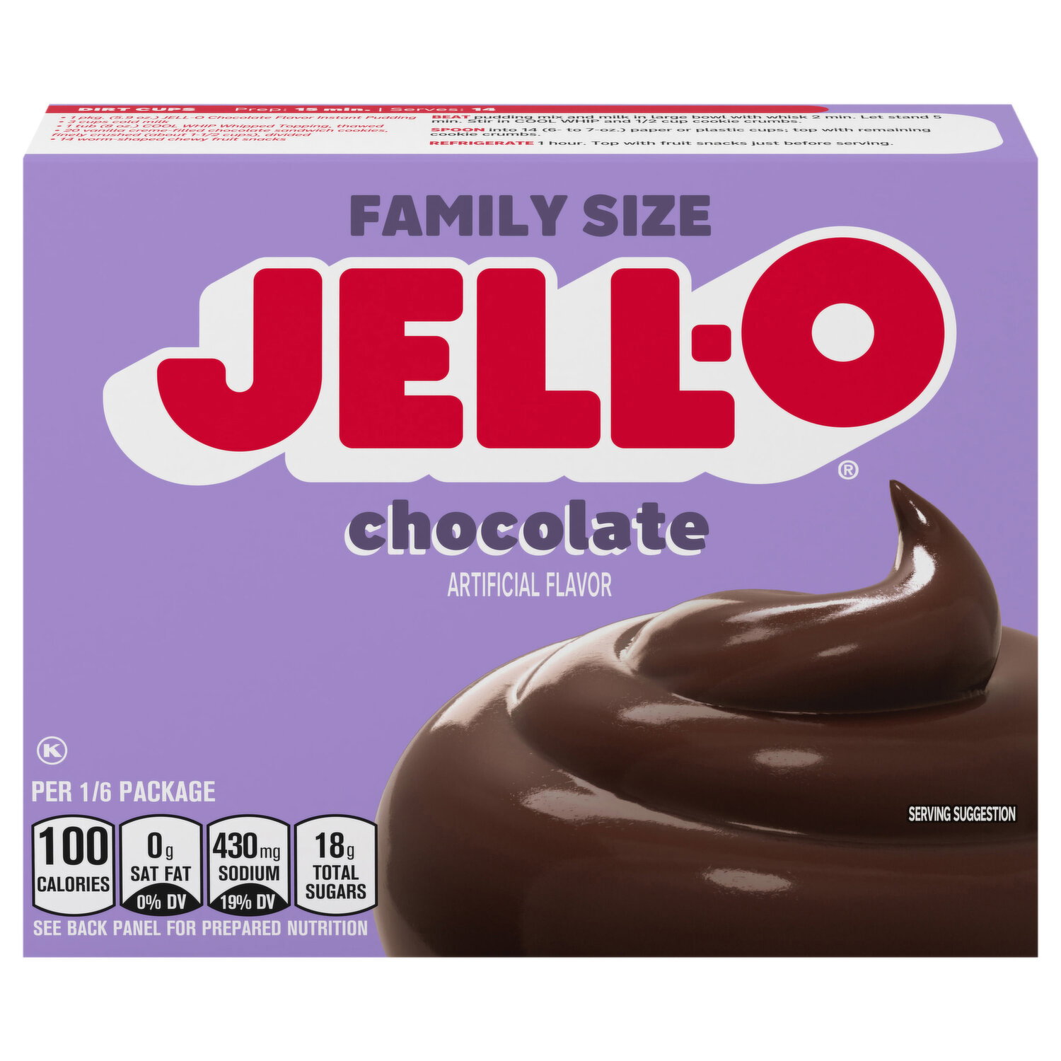 Jell-O Zero Sugar Instant Reduced Calorie Chocolate Flavor Pudding