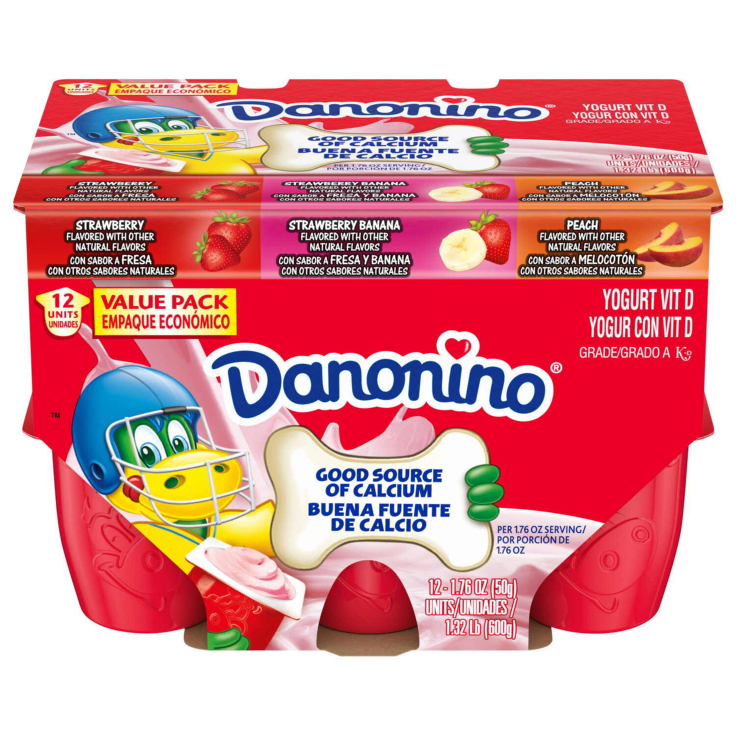 Danonino Strawberry & Strawberry Banana Peach Kids Yogurt Variety