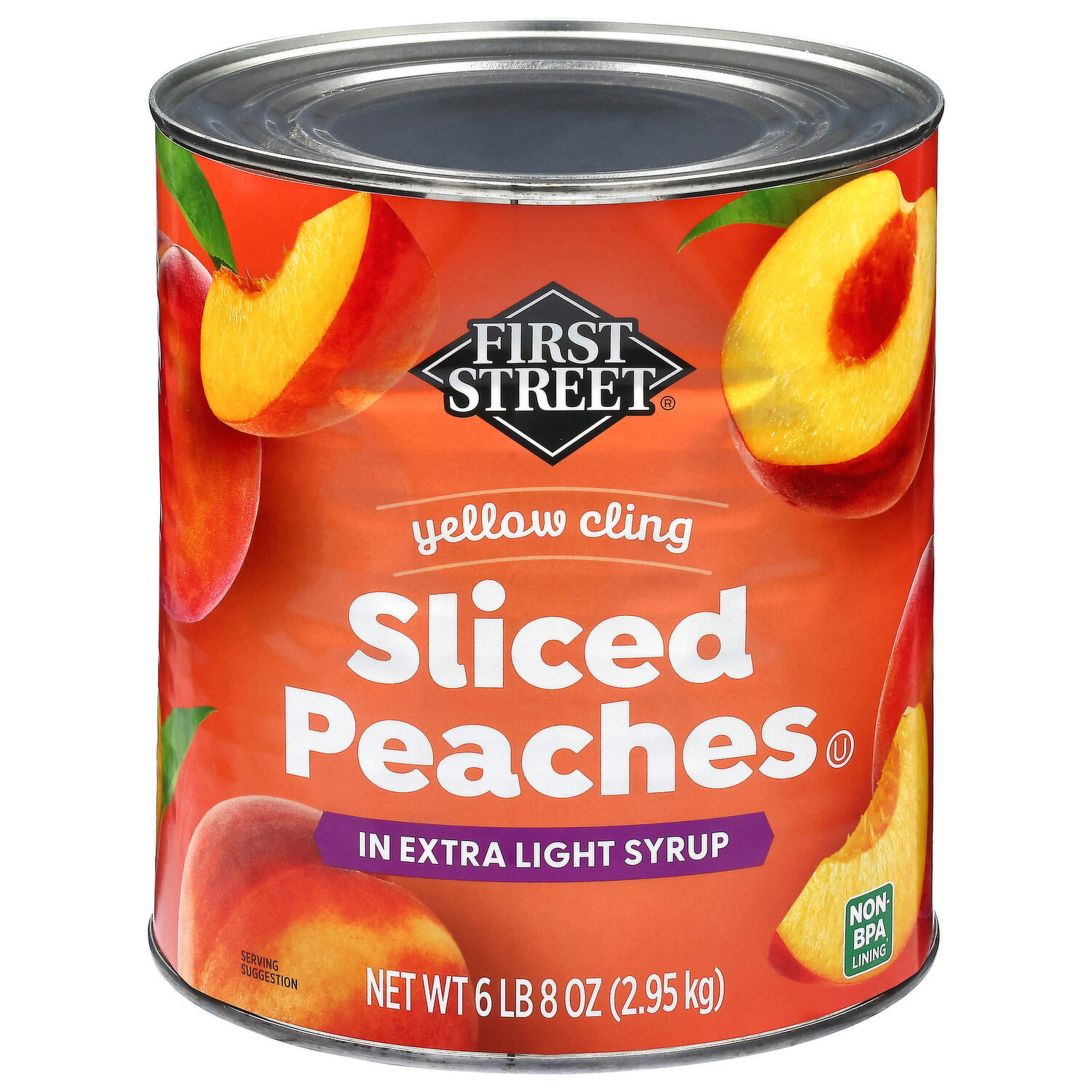 First Street Yellow Cling Sliced Peaches in Extra Light Syrup