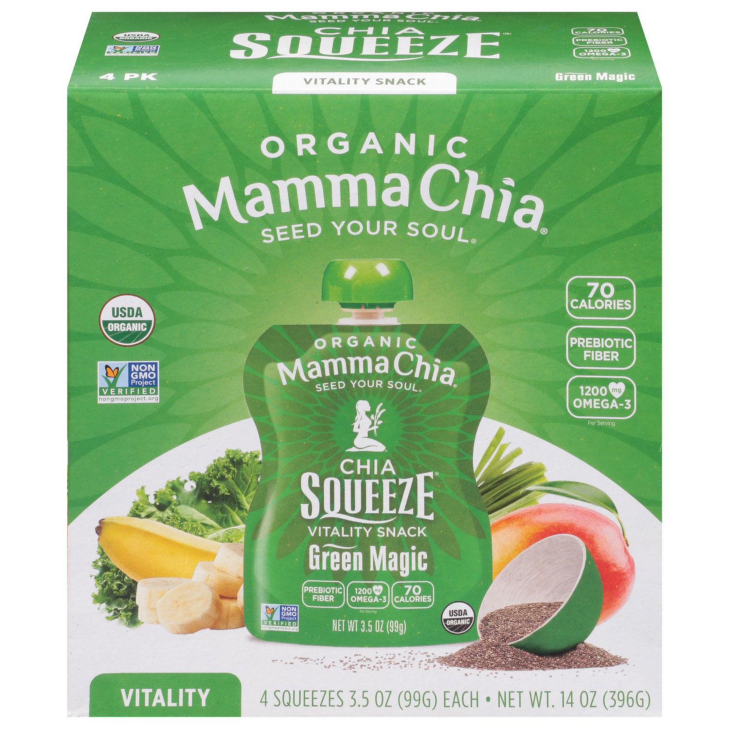 Mama Chia Vitality Snack, Organic, Strawberry Banana - Smart Mama Chia Vitality Snack, Organic, Strawberry Banana - Smart