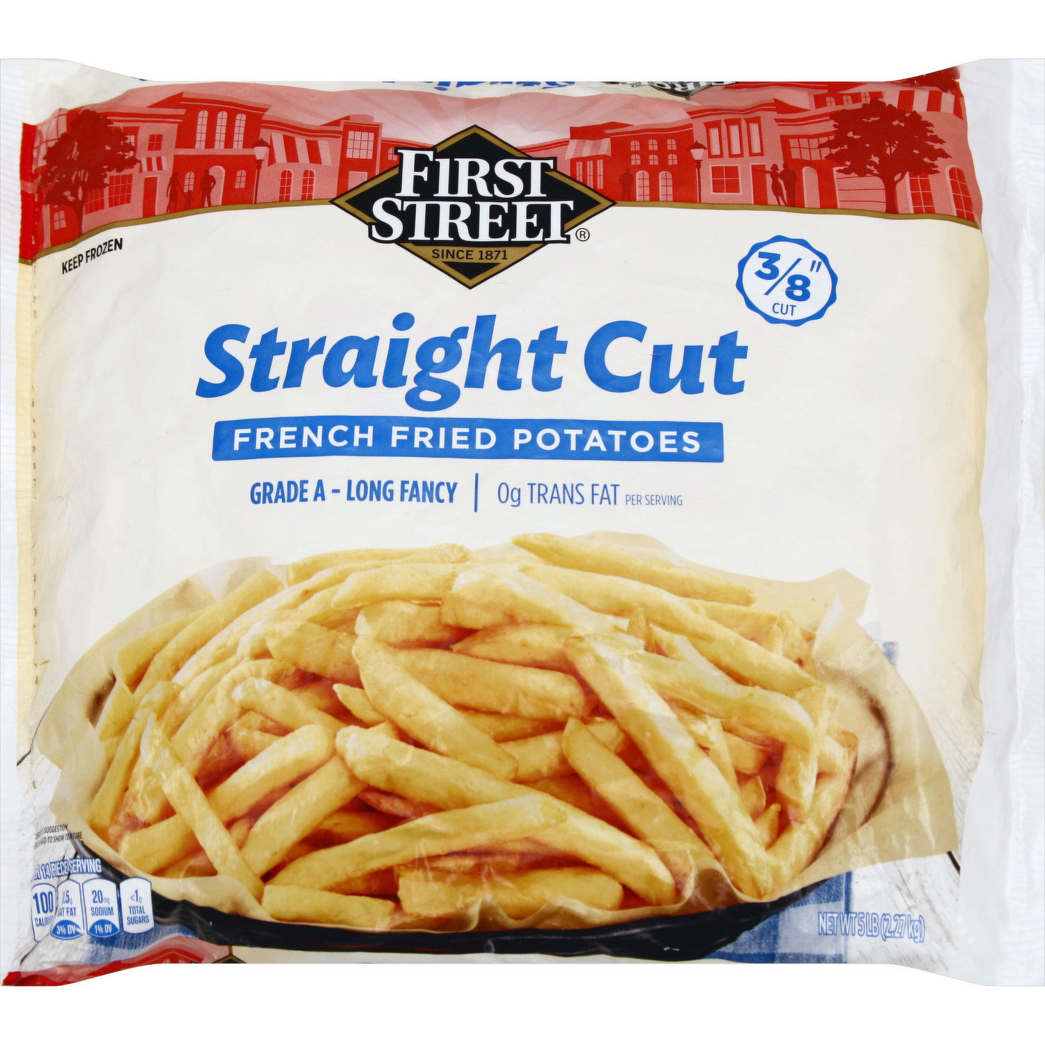 First Street Potatoes, French Fried, Straight Cut, 3/8 Inch