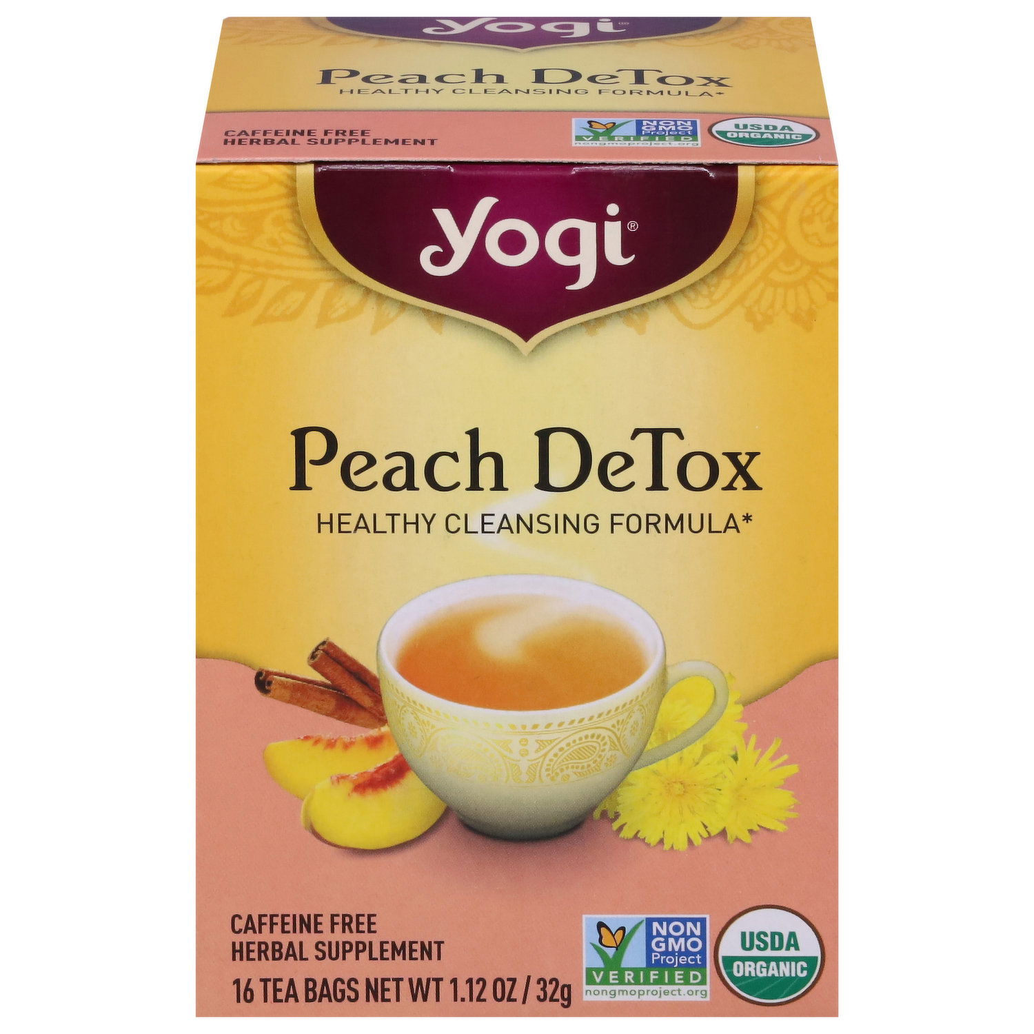 Yogi Tea Bags, Caffeine Free, Peach DeTox - Smart & Final