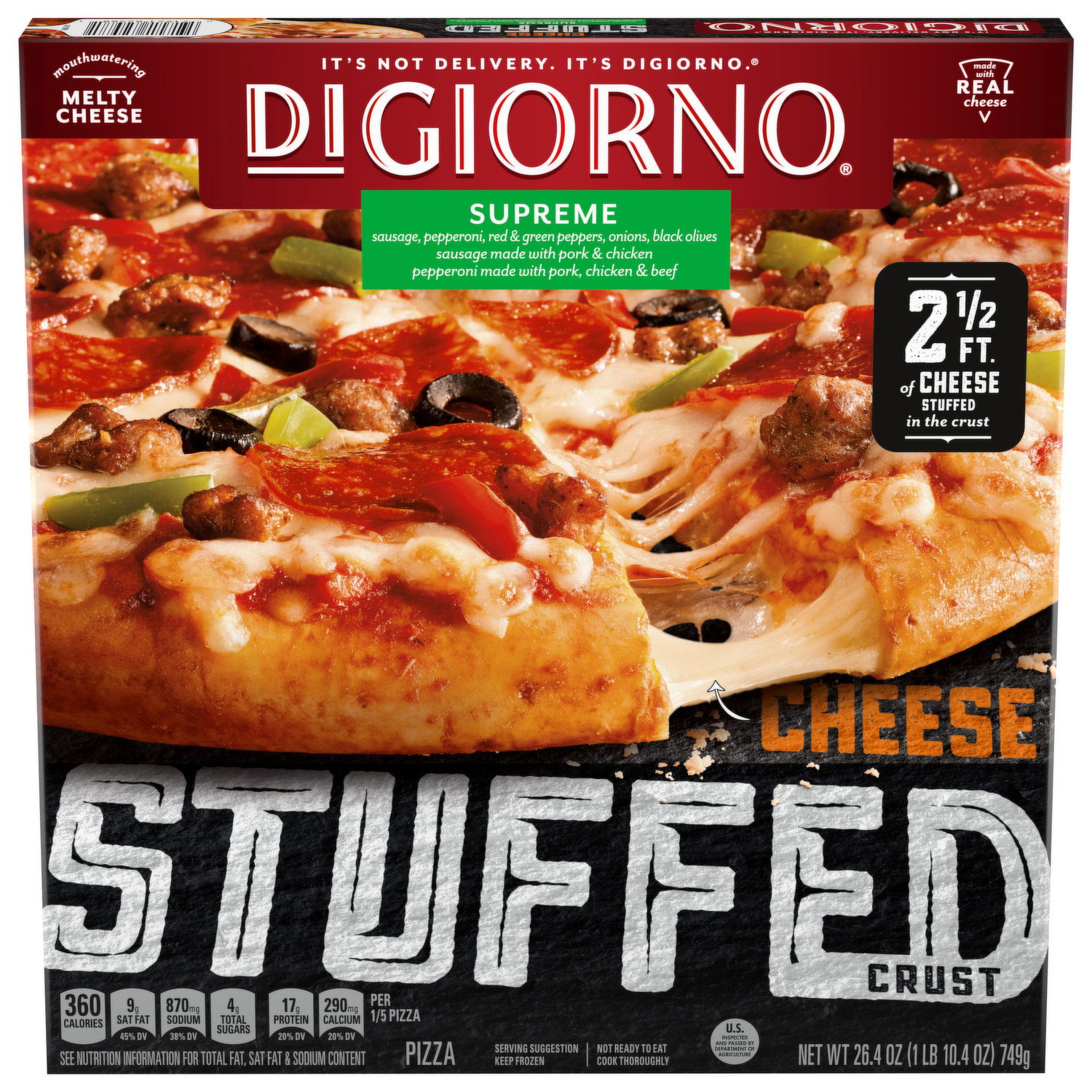 Conagra The Max Stuffed Crust Pepperoni Pizza Slice, 5.75