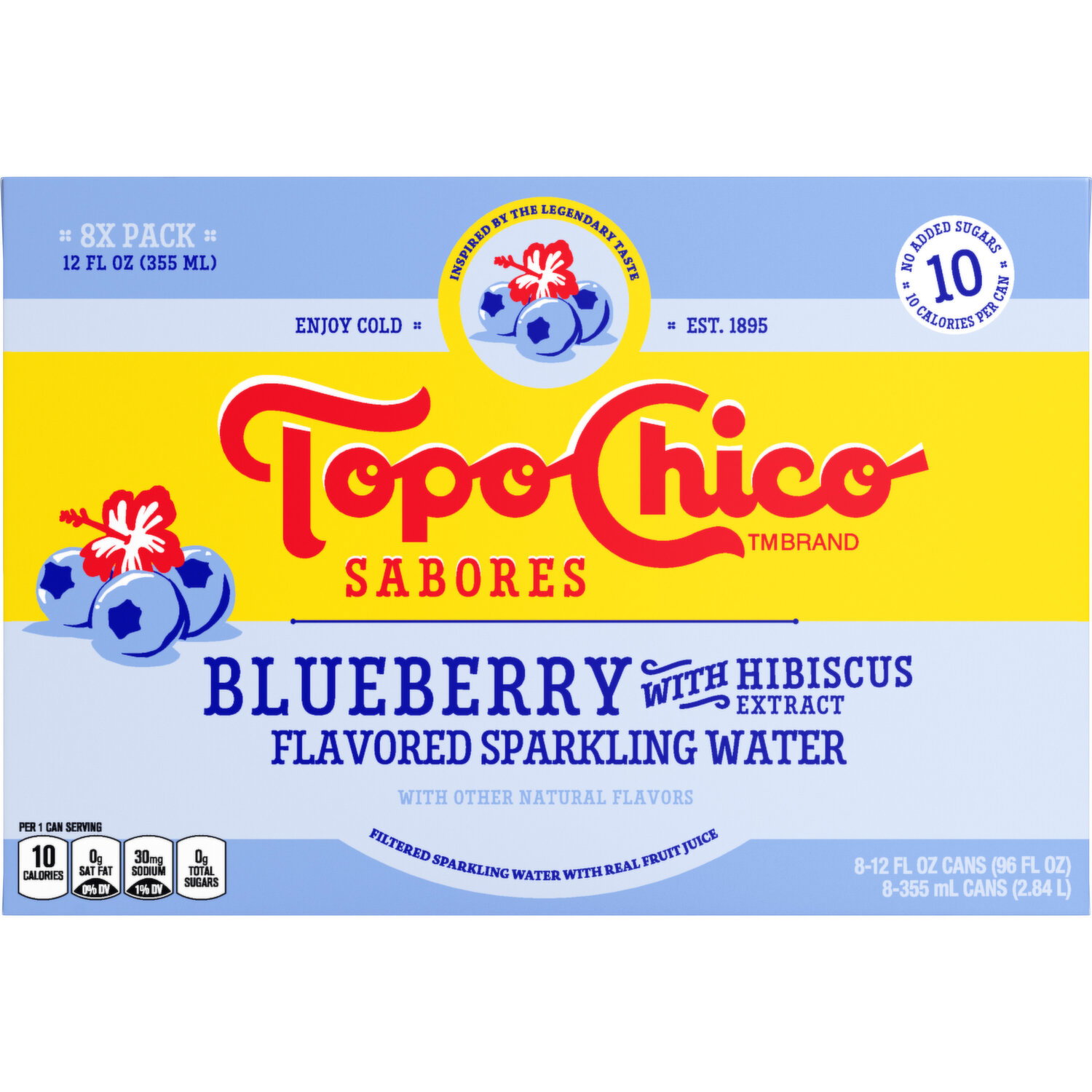 Topo Chico Sabores Blueberry With Hibiscus Extract Sparkling Water