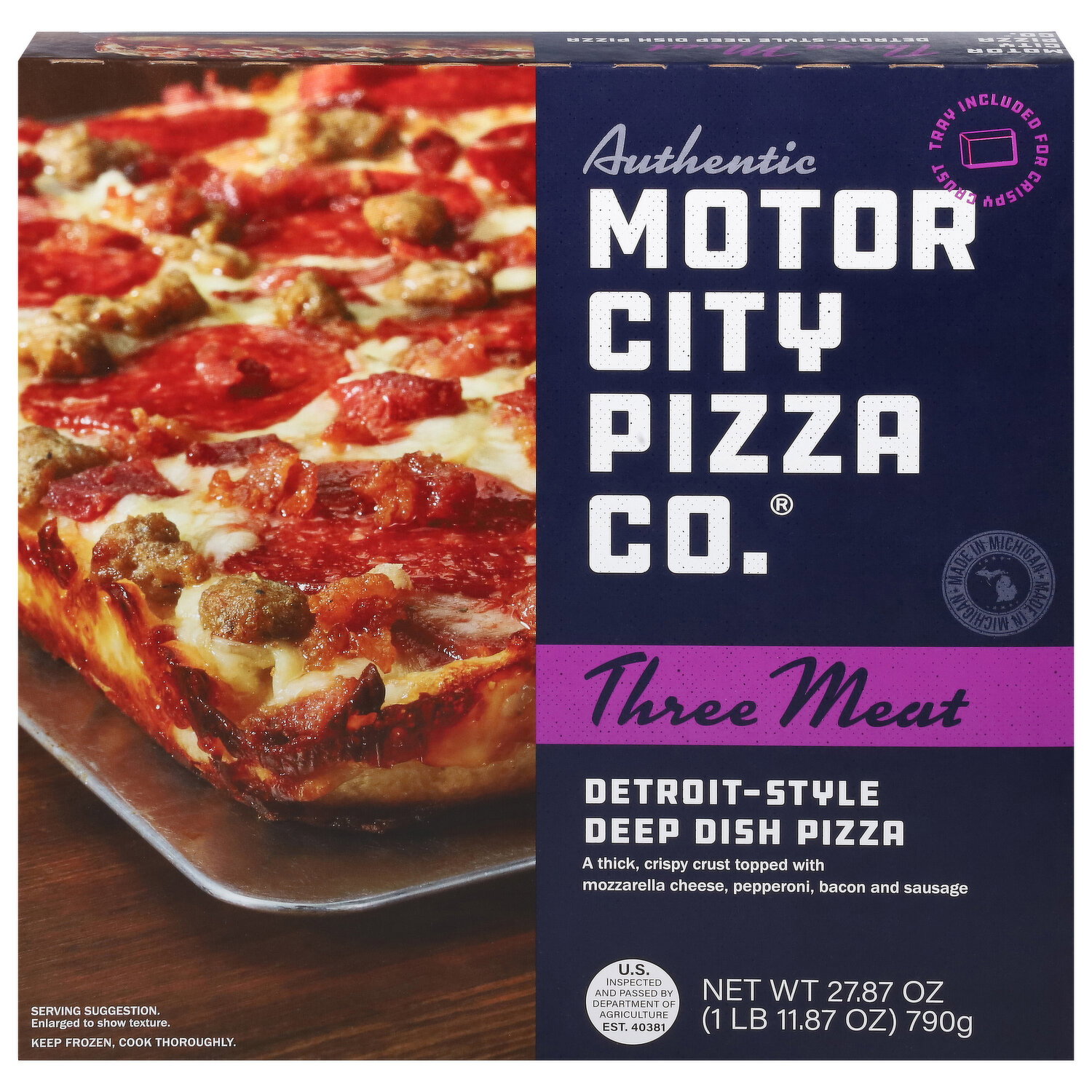 Motor City Pizza Co. Pizza, Deep Dish, Detroit-Style, Supreme