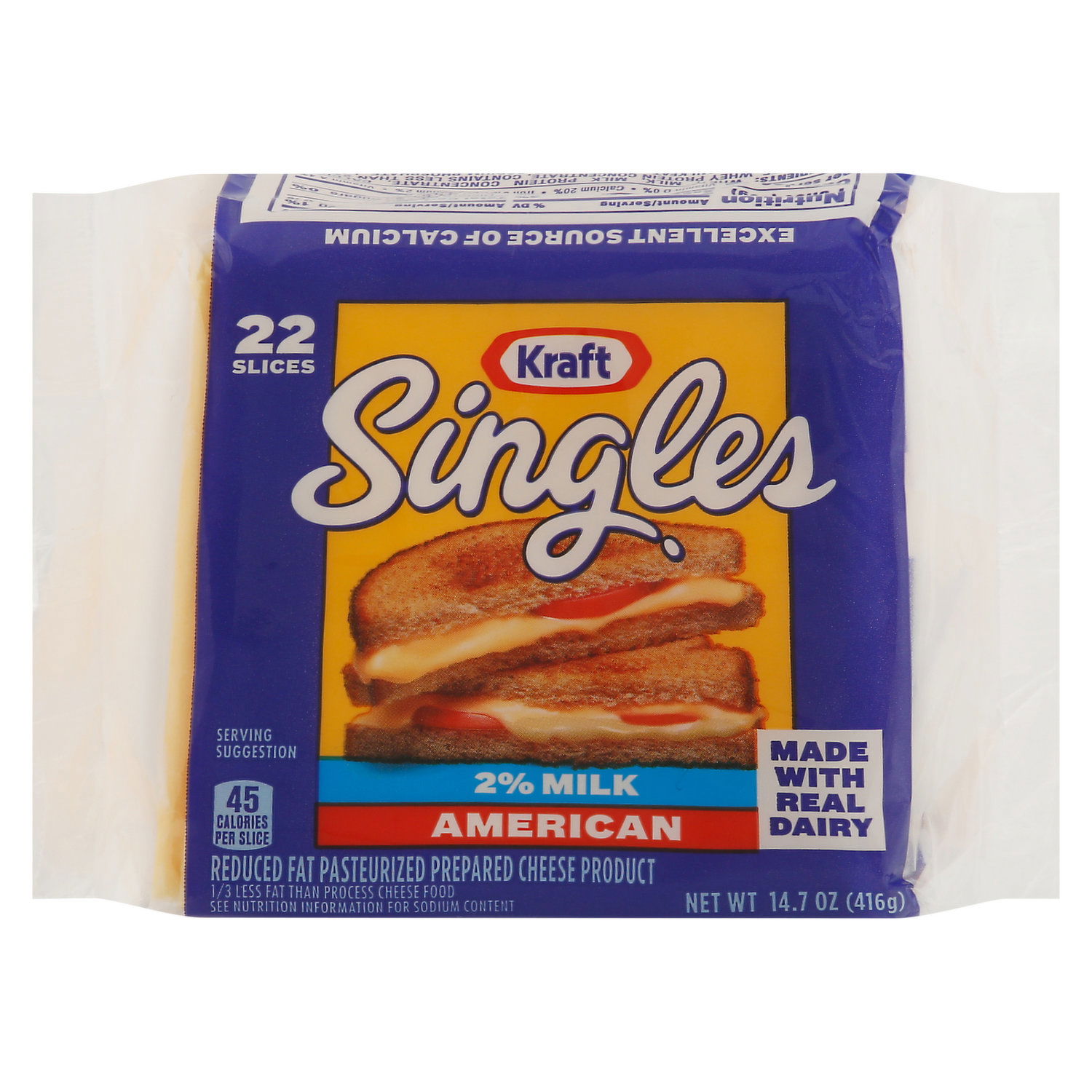 Kraft Cheese Slices, American, 2% Milk - Smart & Final