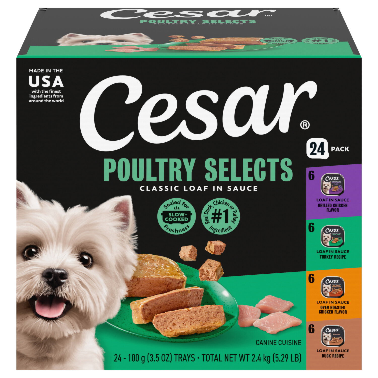 Cesar Classic Loaf In Sauce Wet Dog Food Variety Pack – 36 Trays, 3.5 Oz Each