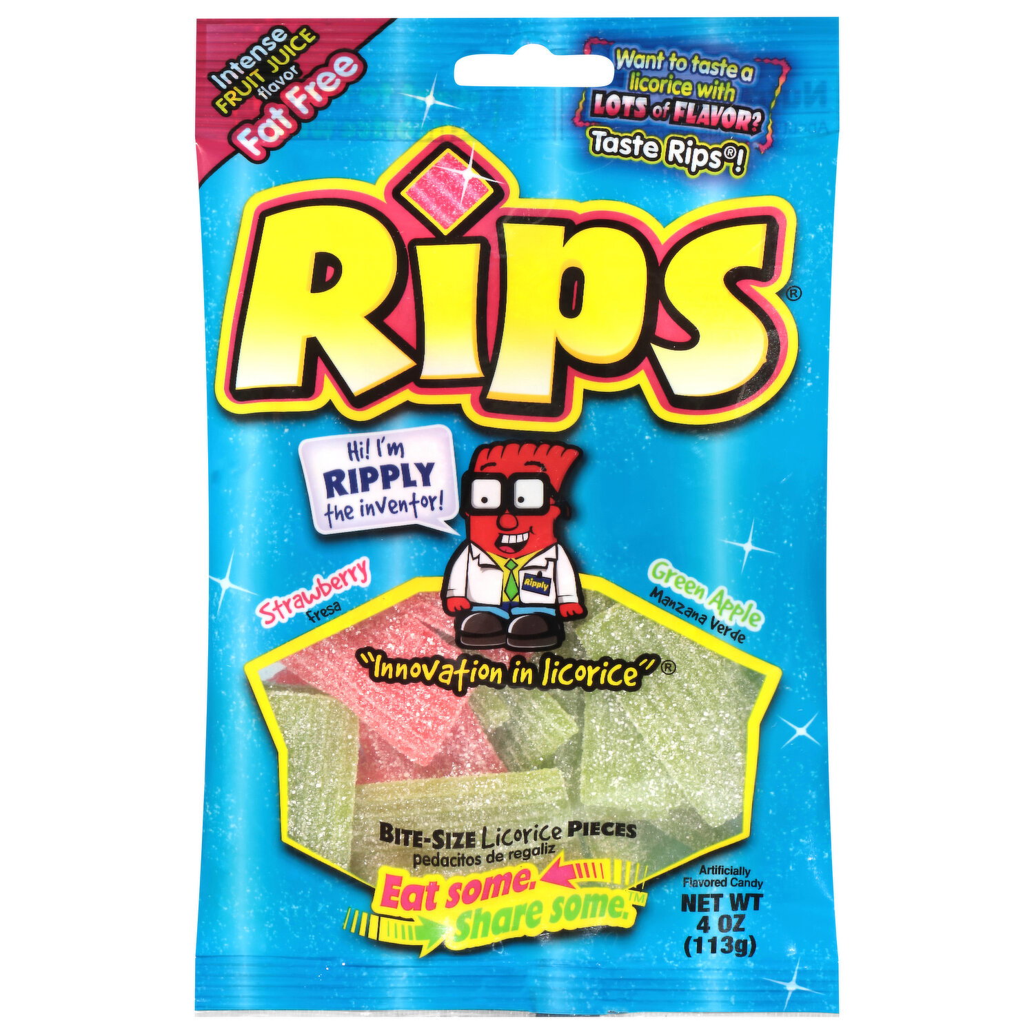Rips Fat Free Strawberry/Green Apple Bite-Size Candy - Smart & Final