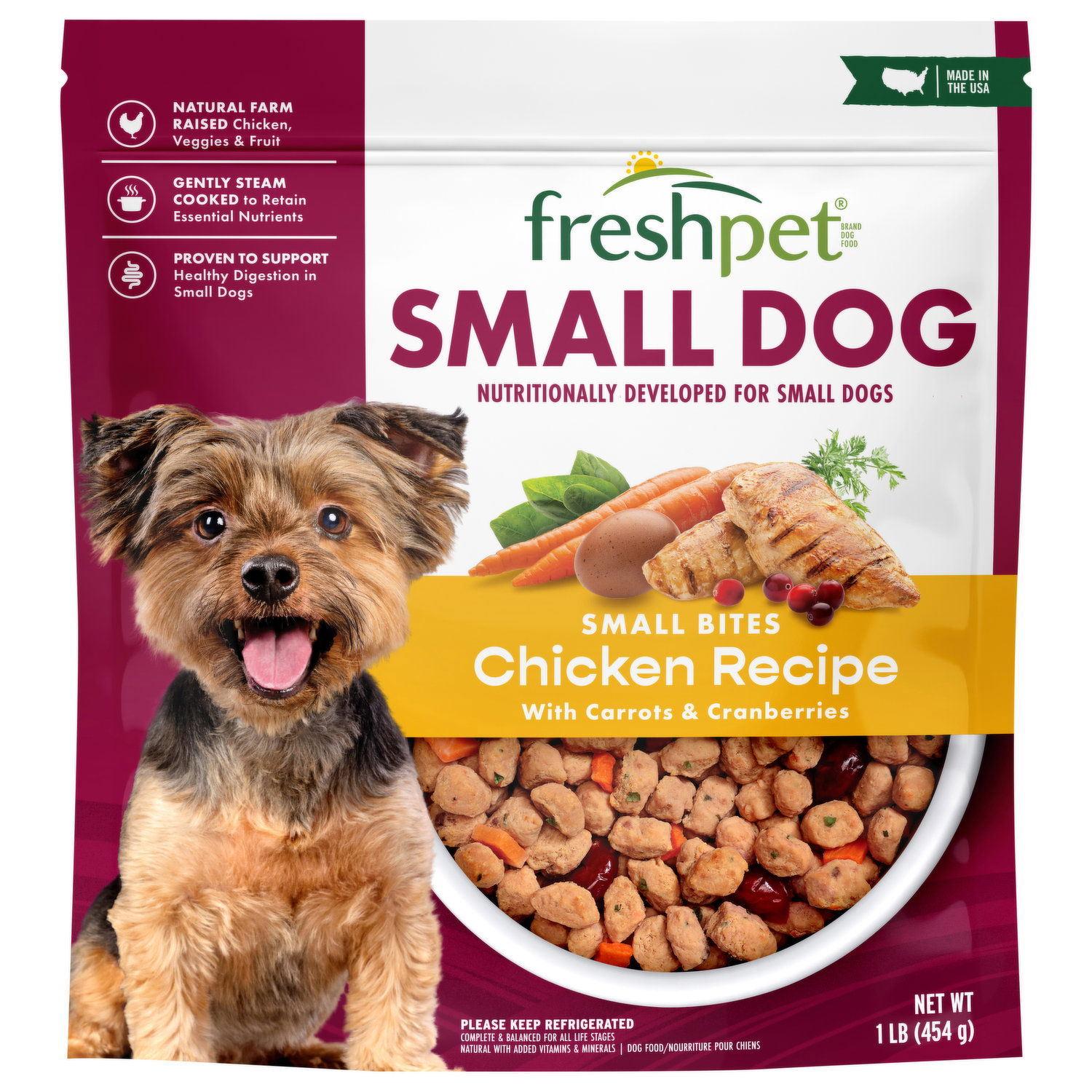 Freshpet Dog Food Chicken Recipe with Carrots Cranberries Bite Size Small Dog Smart Final