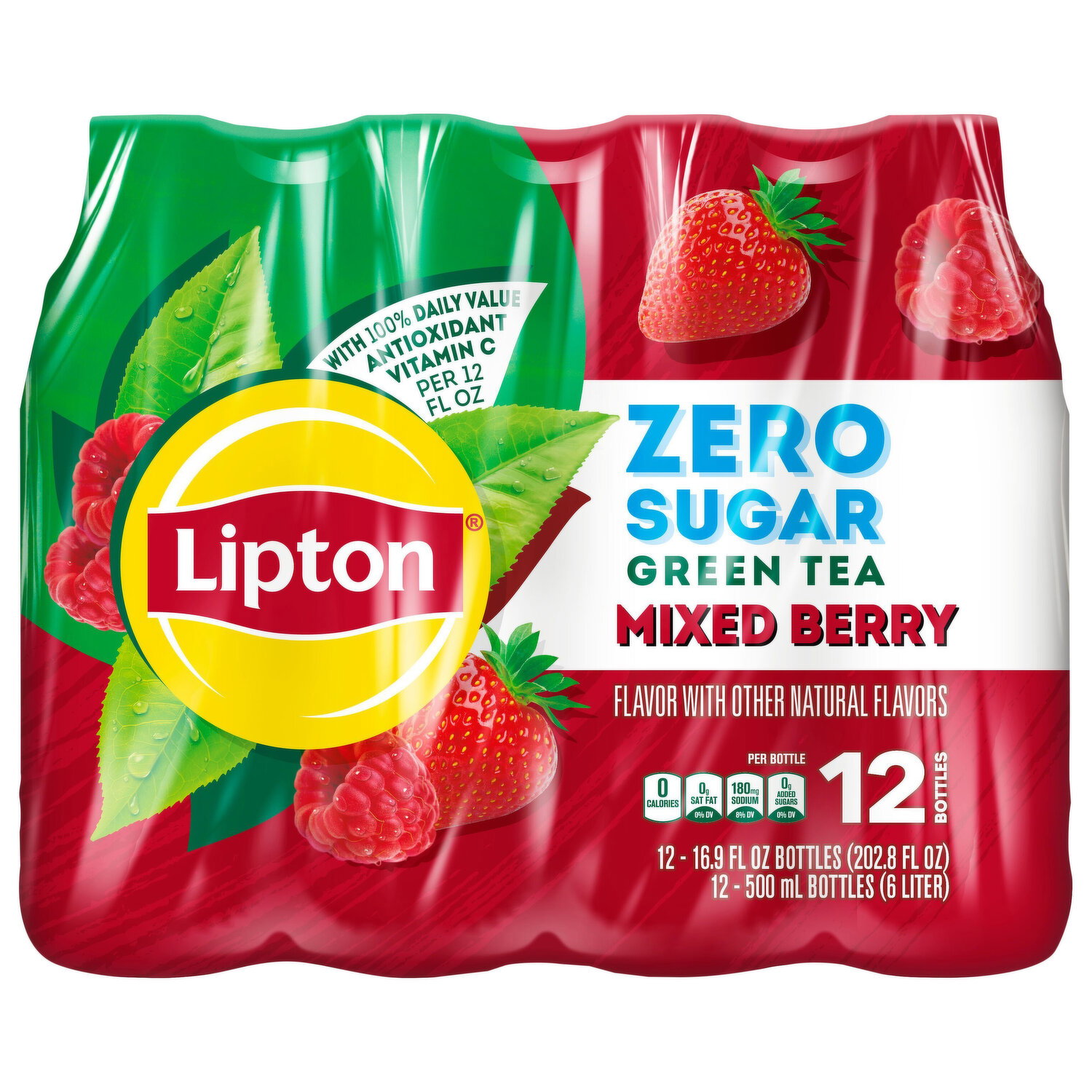 Lipton Zero Sugar Mixed Berry Green Tea - Smart & Final