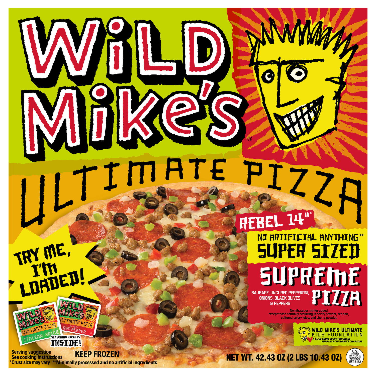 Wild Mike's Rebel 14 Inch Ultimate Supreme Super Sized Pizza