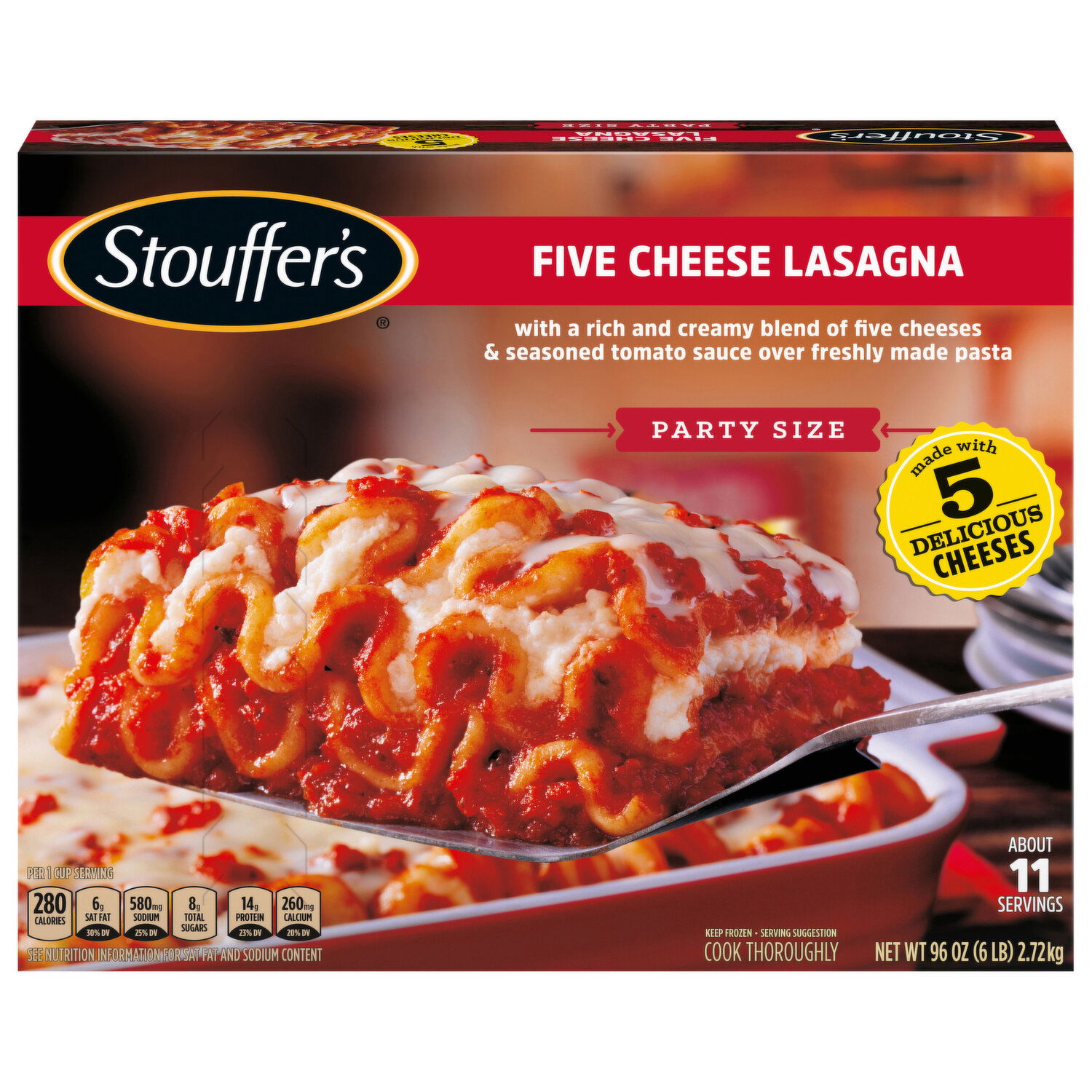 Stouffer's Lasagna, Five Cheese, Party Size - Smart & Final