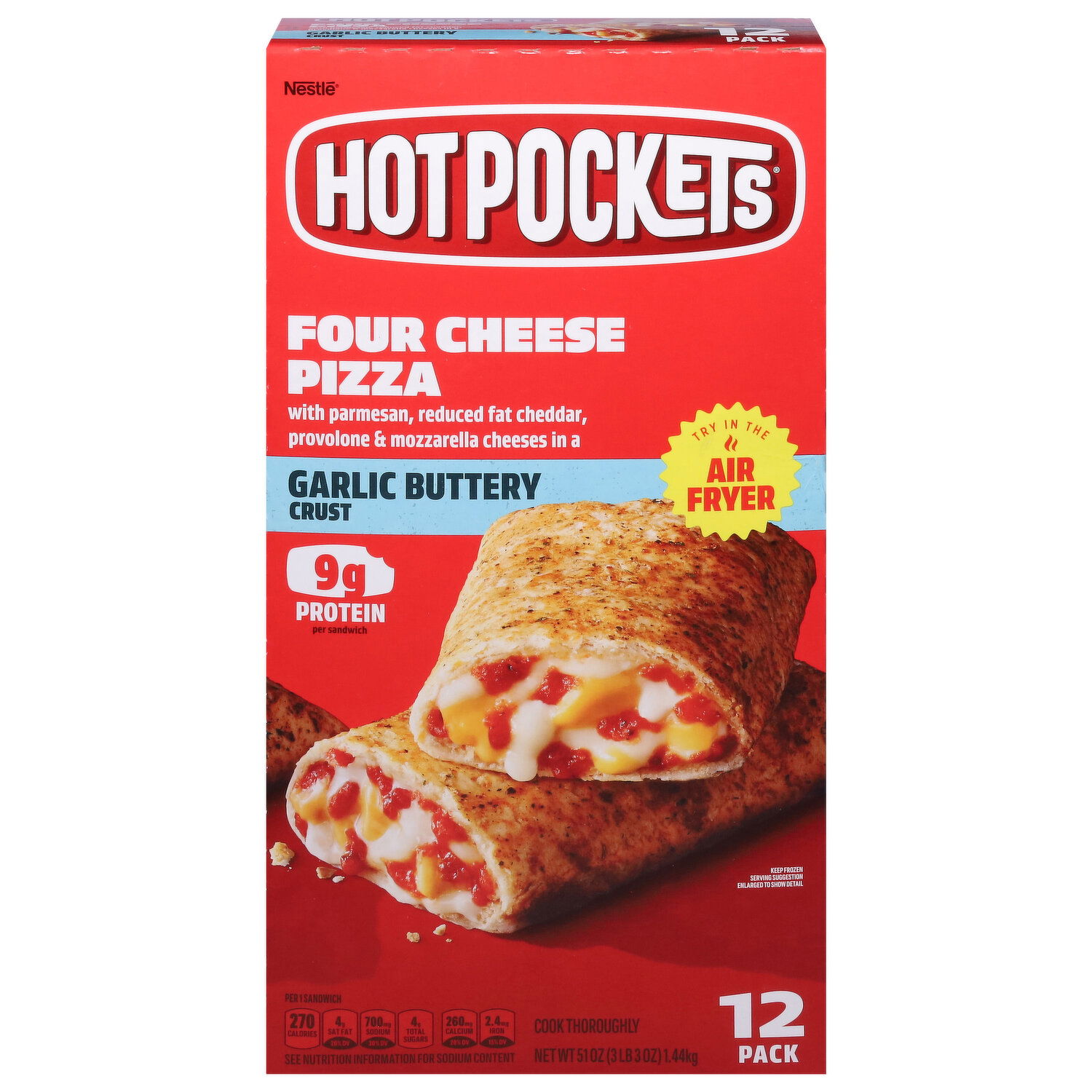 Hot Pockets Sandwiches, Garlic Buttery Crust, Four Cheese