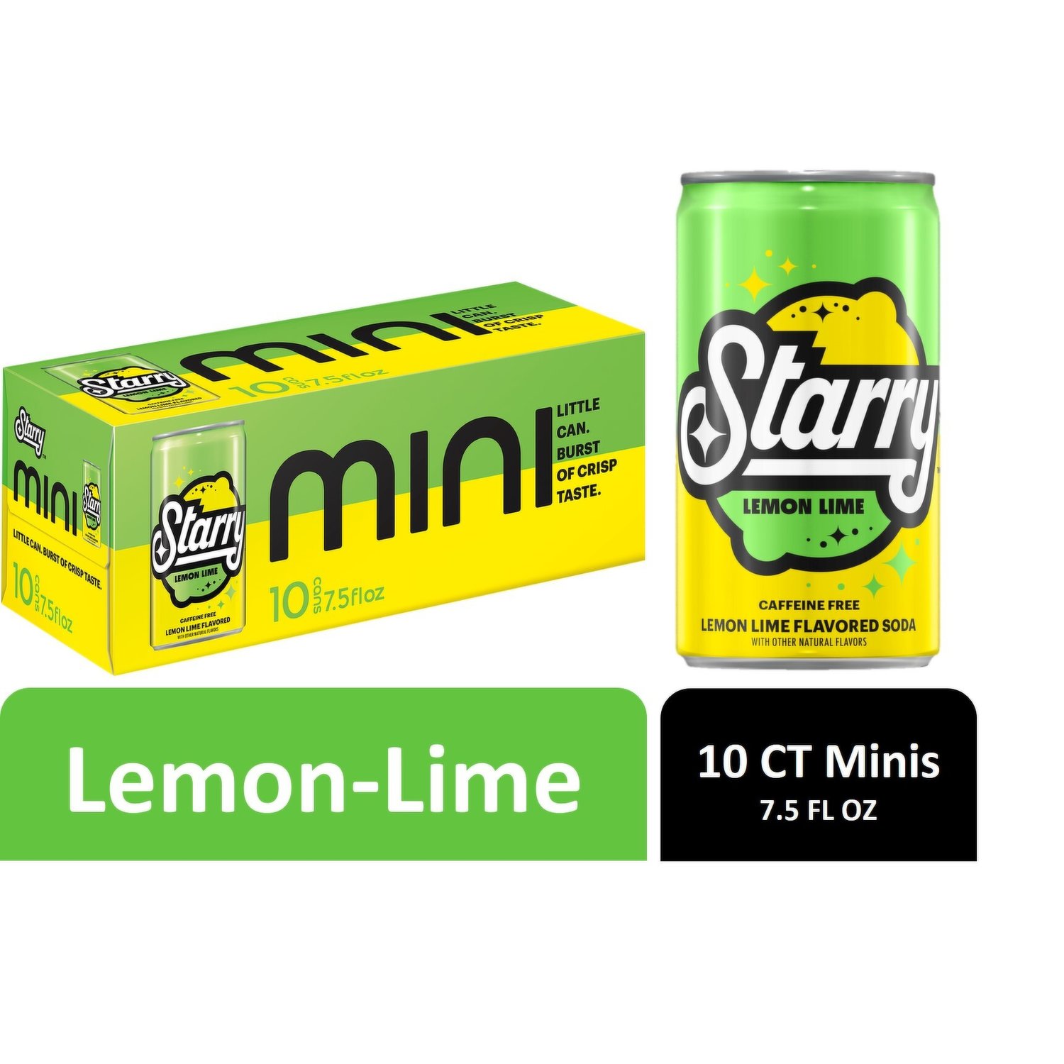 Starry Lemon Lime Soda, Caffeine Free, Mini Cans - Smart & Final
