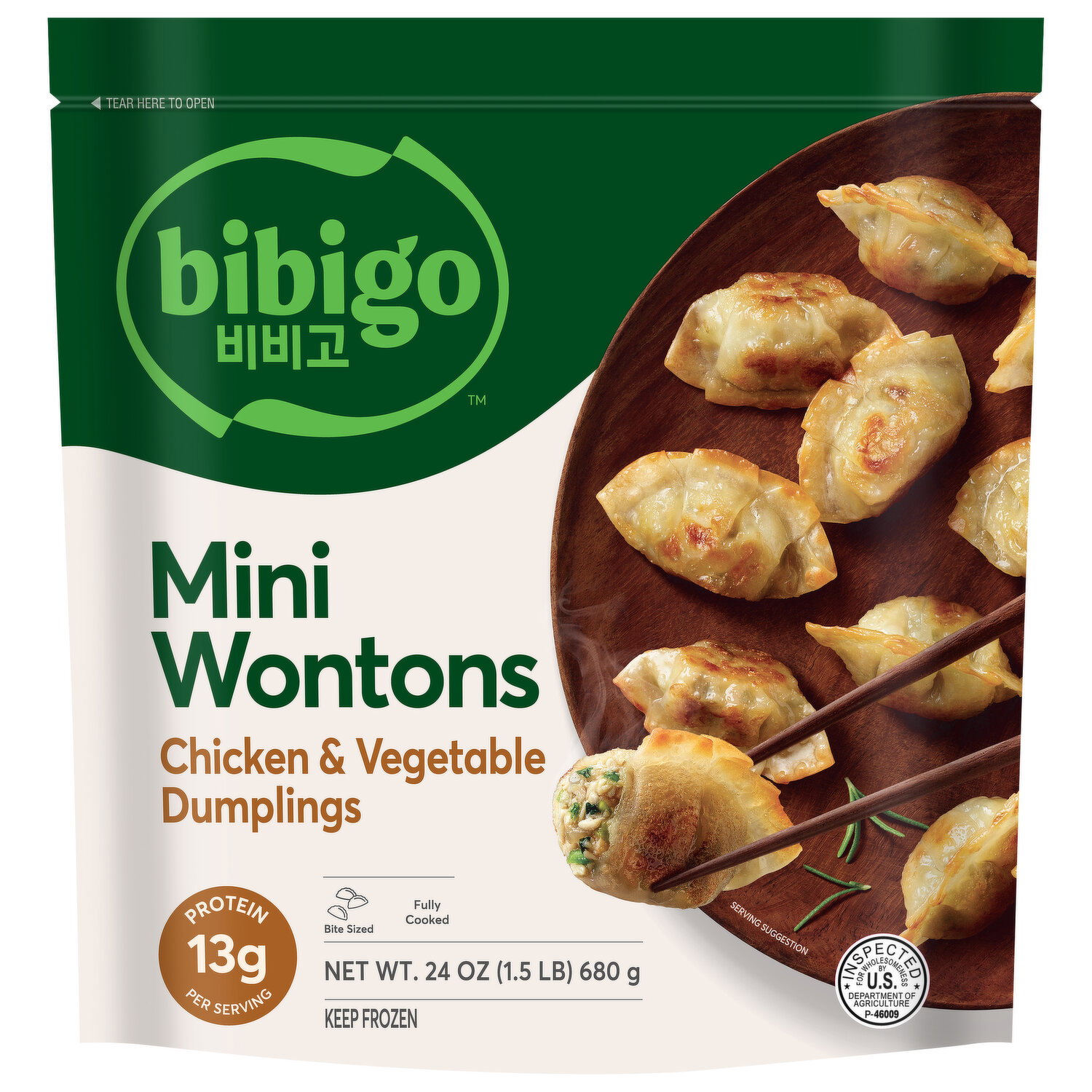 Bibigo Chicken/Vegetable Dumplings Mini Wontons - Smart & Final