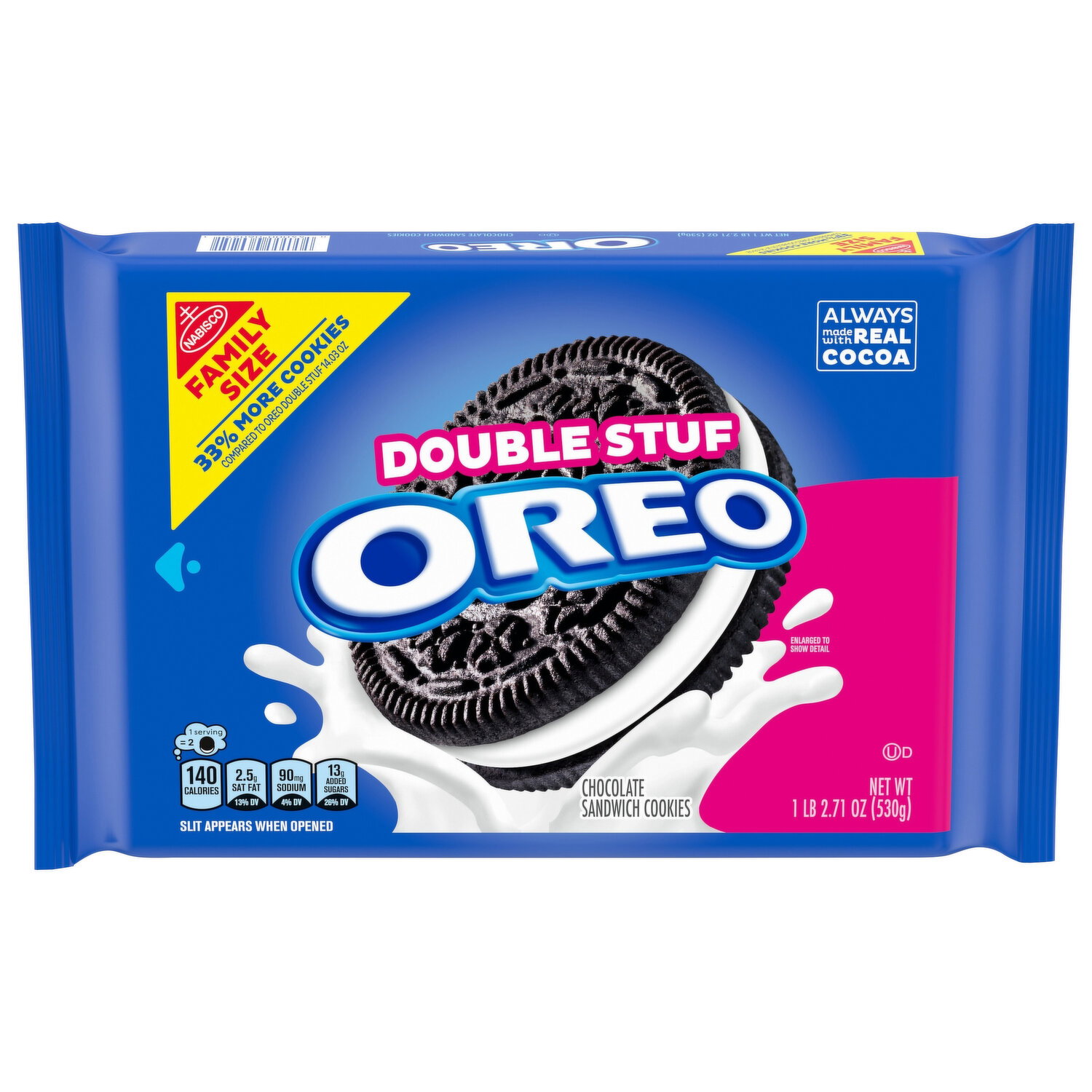 Oreo Double Stuf Chocolate Sandwich Cookies Family Size - Smart