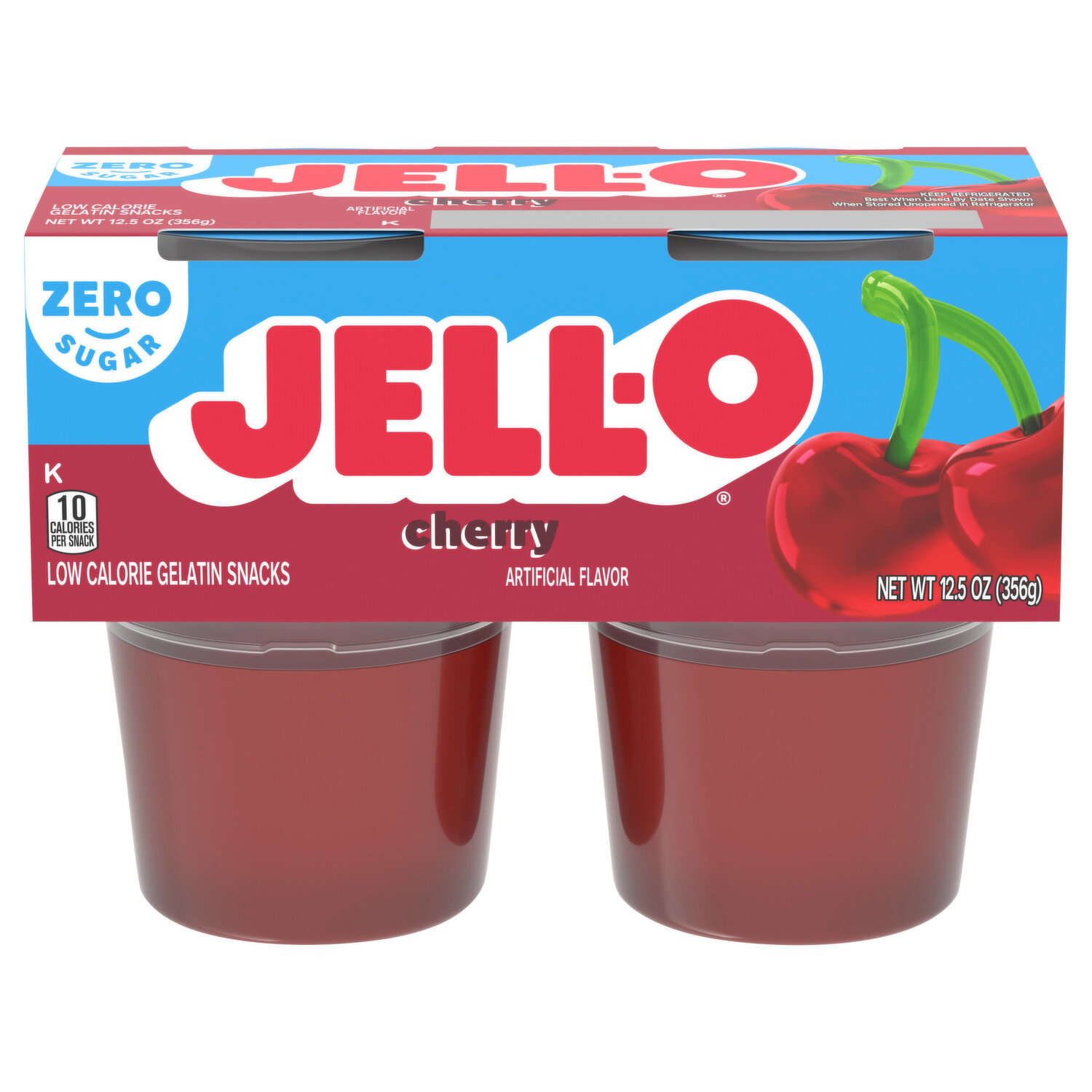 Jell-O Zero Sugar Low Calorie Strawberry Kiwi Gelatin Snacks