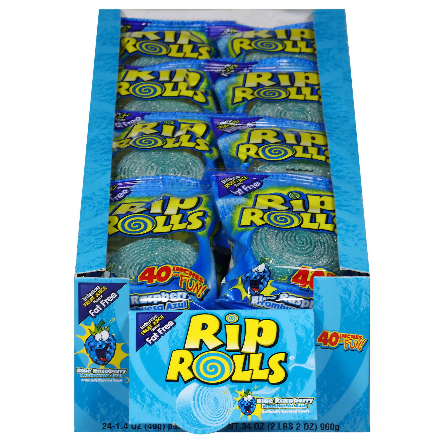 Rip Rolls Candy, Fat Free, Blue Raspberry - Smart & Final