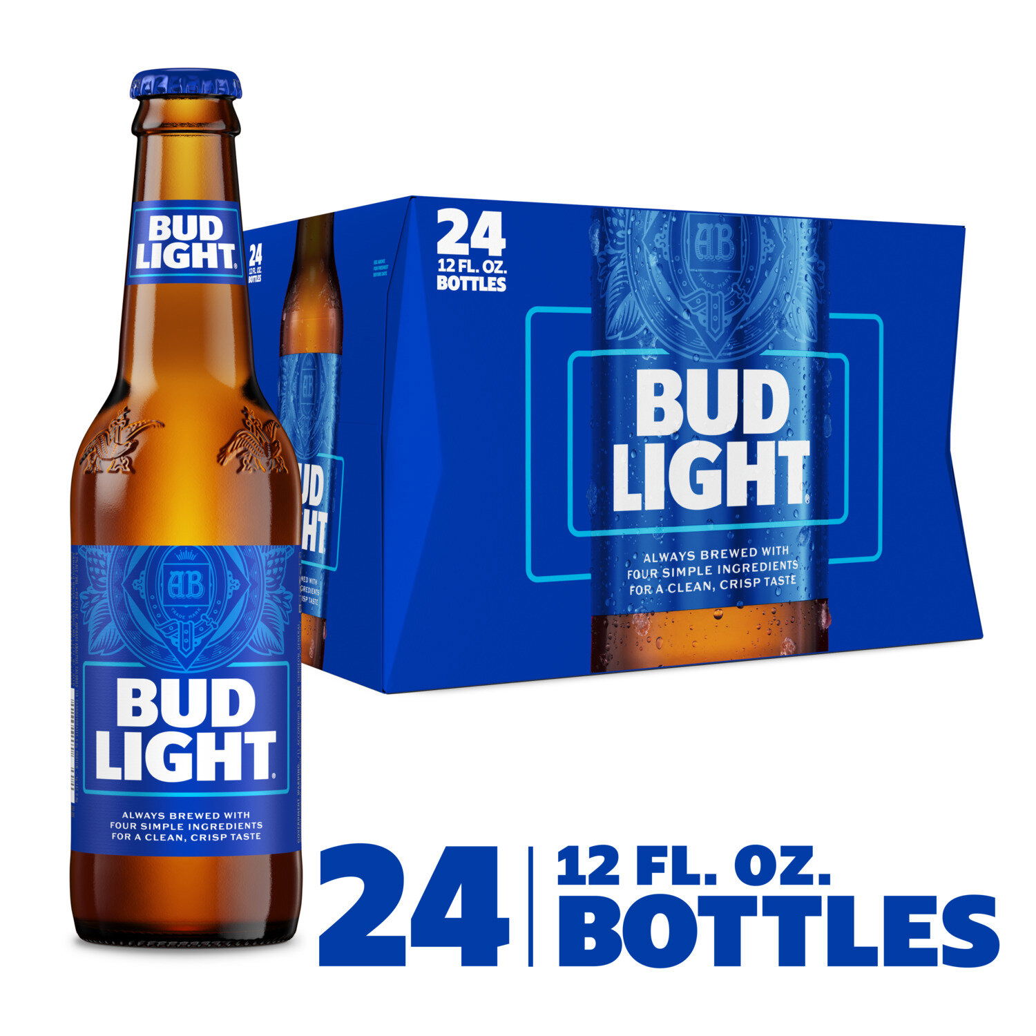 Bud Light Beer, 24 Pack Beer, 12 FL OZ Bottles, 4.2% ABV
