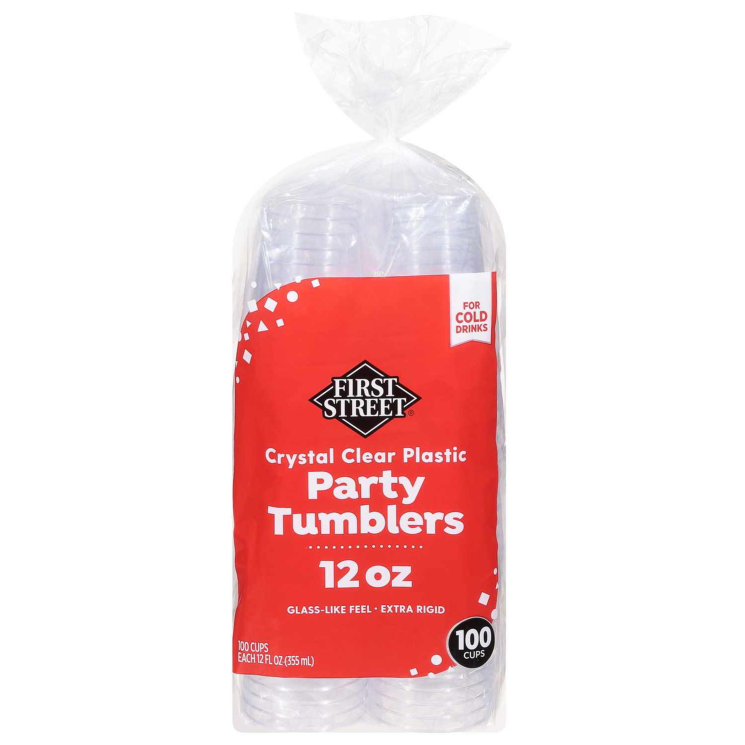 First Street Party Tumblers, Plastic, Crystal Clear, 12 Ounce - Smart &  Final