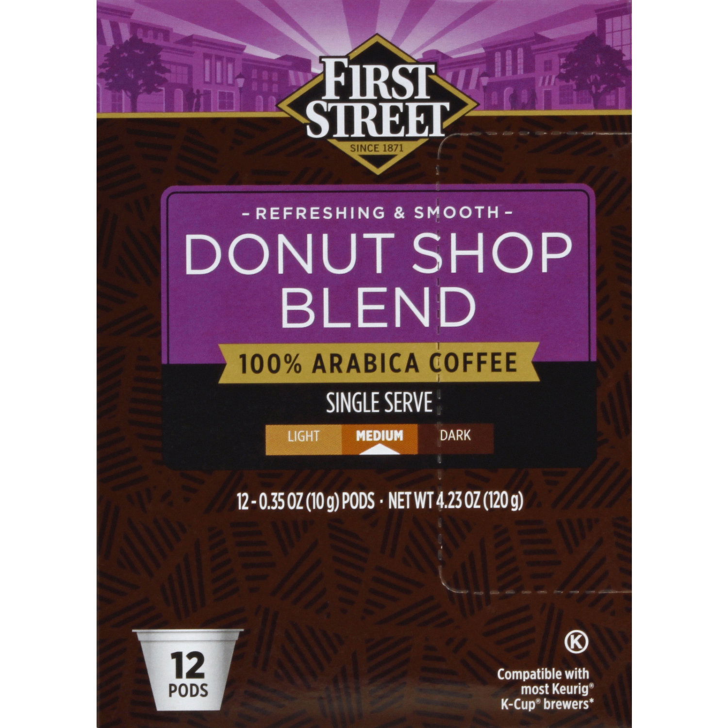 First Street Coffee, 100% Arabica, Medium Roast, Donut Shop First Street Coffee, 100% Arabica, Medium Roast, Donut Shop