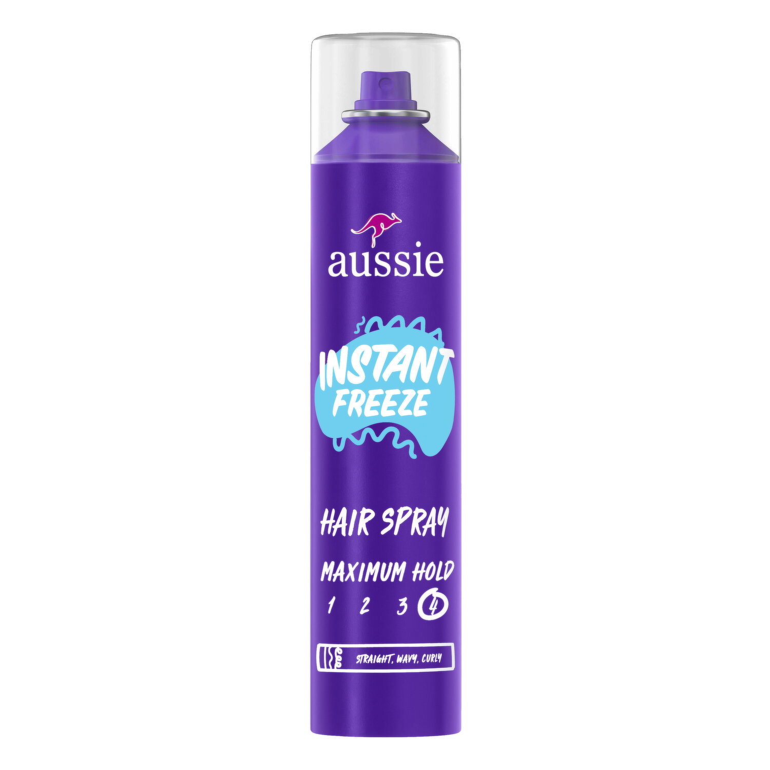 Aussie Instant Freeze Hair Spray for Curly Hair, Straight Hair