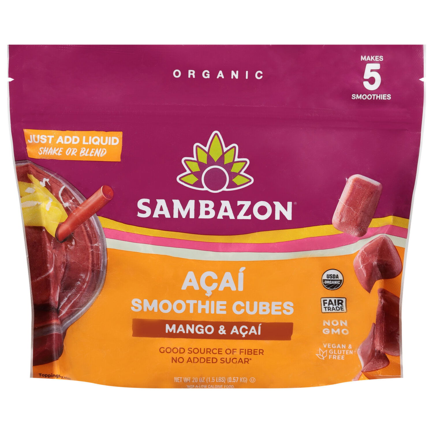 Sambazon Organic Mango & Acai Smoothie Cubes - Smart & Final