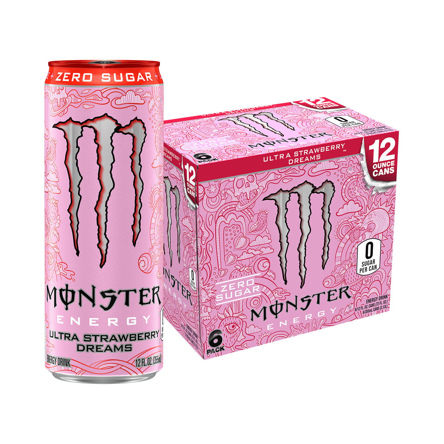 Monster 6 Pack Zero Ultra Zero Sugar Energy Drink - Smart
