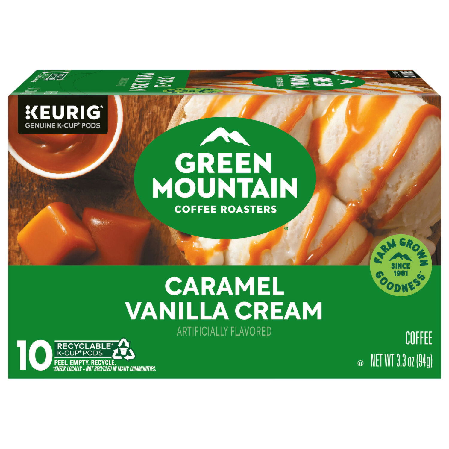 Green Mountain Coffee Roasters K-Cup Pods Caramel Vanilla Cream